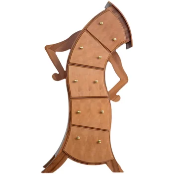 Ретро вилка специальной формы, Поясной комод, Шкафчик, шкафчик для входа, Индивидуальный креативный боковой шкаф, Шкафы из массива дерева Изображение