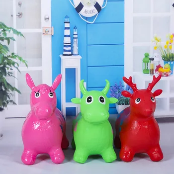 Игрушечная надувная лошадь, детская надувная игрушка, кожаная лошадь, пятно, Оптовая продажа, разнообразные надувные игрушки для животных из ПВХ Изображение
