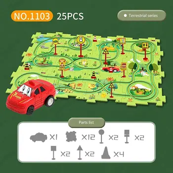 Электрическая тележка для сборки своими руками 3D-головоломка, дорожный автомобиль, игровой набор, развивающие игрушки для детей, игрушки Монтессори Изображение