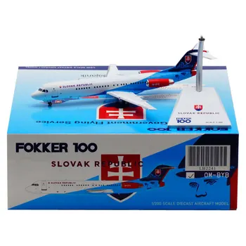 Масштабная модель 1:200 Fokker 100 OM-BYB Самолет Словацкой Авиакомпании Из Литого Под давлением Сплава С Шасси Коллекционная Демонстрационная Кукла-Игрушка Изображение