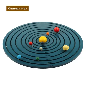 Игрушки Солнечной системы Монтессори, обучение астрономии, Развивающие игры-головоломки, Деревянная игрушка для дошкольников Изображение