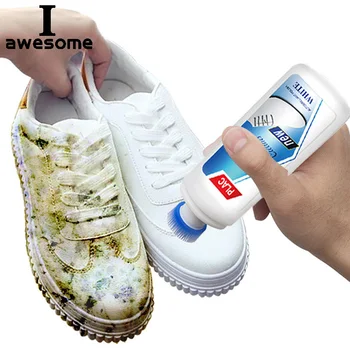 iawesome White Shoes Cleaner Средство для полировки Повседневной кожаной обуви, кроссовок, щеток для обуви, расходных материалов Magic Обновленный Изображение