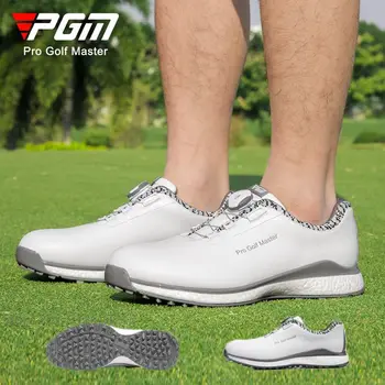 PGM Новая мужская обувь для гольфа, водонепроницаемая спортивная обувь, мягкая подошва для попкорна, кроссовки для гольфа, Мужские противоскользящие шипы, спортивная обувь 39-44 Изображение