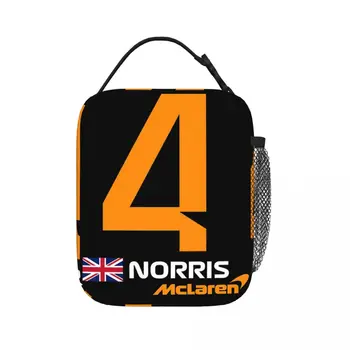 F1 2022 Lando Norris 4 McLaren Изолированные сумки для ланча, Сумки для пикника, термоохладитель, ланч-бокс, сумка для ланча для женщин, работы, детей, школы Изображение