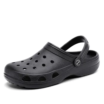 Новые сандалии MHYTY Croc, мужская пляжная обувь большого размера, мужская одежда, женские повседневные шлепанцы, обувь для сада, пары Изображение