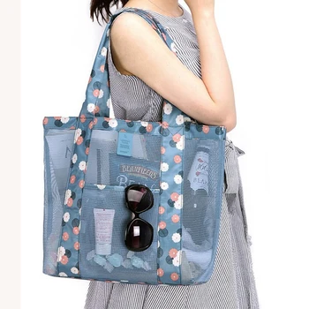 Дорожная сумка для стирки на открытом воздухе, женская сумка для покупок на одно плечо, пляжная сумка большой емкости, Многофункциональная сумка для хранения косметики для одежды Изображение