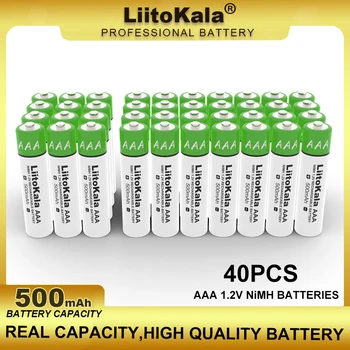 40 шт./лот LiitoKala AAA 1,2 В 500 мАч NiMH аккумуляторная батарея подходит для игрушек, мышей, электронных весов и т.д. Оптовая продажа Изображение