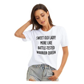 ИРИТ - новая МИЛАЯ СТАРУШКА? Fun alphabet print Women's casual crewneck short sleeve T-shirt Женские футболки. Изображение