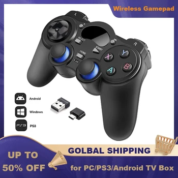 Беспроводной Геймпад для Портативных ПК 2,4 G Игровой контроллер Android Джойстик Joypad для PS3 Smart TV Box Планшет Raspberry Pi Retropie Изображение