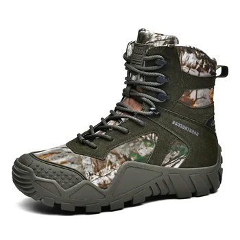Военные ботинки для альпинизма на открытом воздухе, Новые армейские ботинки со средним высоким берцем Изображение