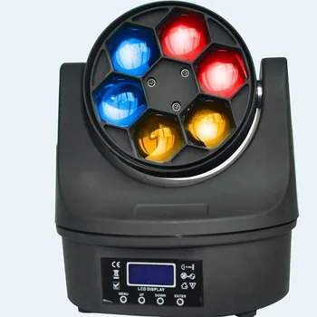 Мини Маленький 6x15 Вт 4 в 1 rgbw Zoom Профессиональный светодиодный луч с движущейся головкой Клубные сценические огни Изображение