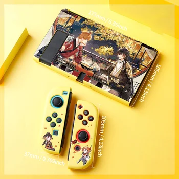 Для Nintendo Switch 6,2 Дюймов Genshin Защитный Мягкий Чехол Креативная Мультяшная Игра с Рисунком Аниме, Моющийся Чехол От Падения, Аксессуар Изображение