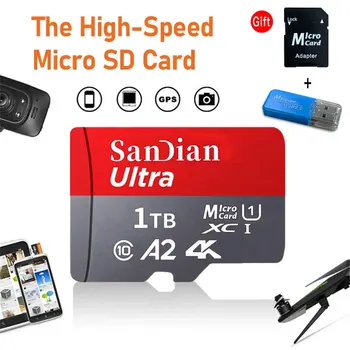 Абсолютно Новая карта Micro SD Емкостью 1 ТБ, 512 ГБ, флэш-карта памяти, большая мини-память, подходит для телефона/ПК, Бесплатная Адаптация Для многих типов файлов Изображение