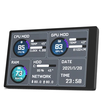 Компьютерный монитор для Mini ITX Case 3,5 Дюймов IPS TYPE-C Дополнительный экран CPU GPU RAM HDD USB Дисплей Свободно AIDA64 Изображение