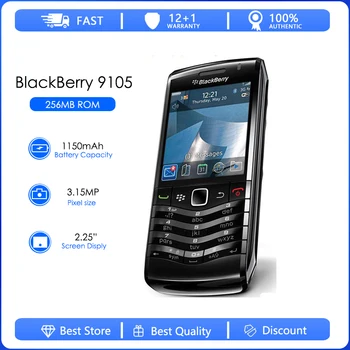 BlackBerry Pearl 3G 9105 Восстановленный-Оригинальный мобильный телефон, смартфон, разблокированный 3G WIFI 9105, Мобильный телефон, бесплатная доставка Изображение
