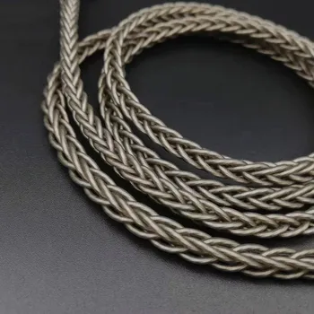 Высококачественный высокопроницаемый синий кабель для обновления наушников из стерлингового серебра, 8 нитей, 168 сердечников, Диаметр 4,2 мм Изображение