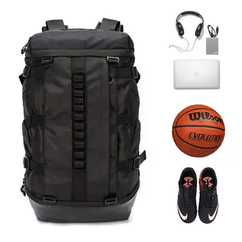 Баскетбольный рюкзак с отделением для мячей, сумка для ноутбука школьника, дорожный рюкзак для футбола, волейбола, бейсбола H Изображение
