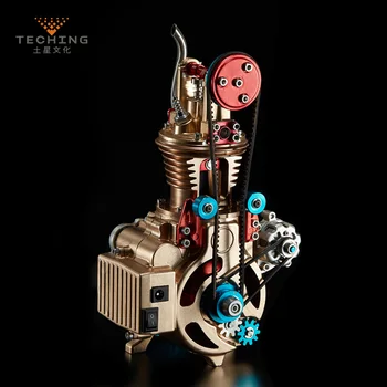 ТЕХНОЛОГИЧЕСКИЕ цельнометаллические комплекты моделей одноцилиндровых двигателей, обучающие игрушки по механической физике, подарки Изображение