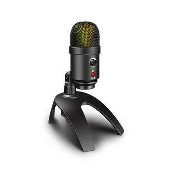 Профессиональный MV7 черный USB-микрофон, встроенная звуковая карта, настольный ноутбук, 3,5 мм/ трехъядерный XLR проводной микрофон Изображение