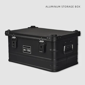 Алюминиевый Ящик для хранения Большой емкости Объемом 50 л, Многофункциональный сортировочный Кейс Для дома, кемпинга, использования в автомобиле Изображение