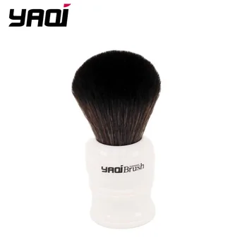 Yaqi Размер 24 мм Узел Белая ручка Черная щетка для бритья из синтетических волос Изображение