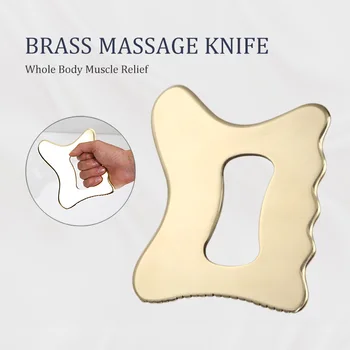 Инструменты для миофасциального высвобождения медный Гуа-ша массажер Для кожи, Физиотерапевтический Фасциальный Нож, Металлический массажный инструмент Изображение