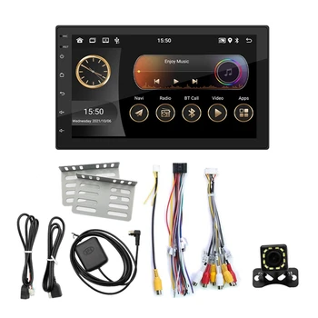 Радио Carplay 7-Дюймовое Радио Android Auto, 2 + 32G 7-Дюймовое Сенсорное радио с сенсорным экраном, Bluetooth, FM-приемник, Камера, Зеркальная связь, GPS Изображение