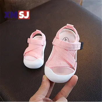2023 Летняя детская обувь для малышей, сандалии для маленьких девочек и мальчиков, нескользящая дышащая мягкая детская обувь, предотвращающая столкновения Изображение