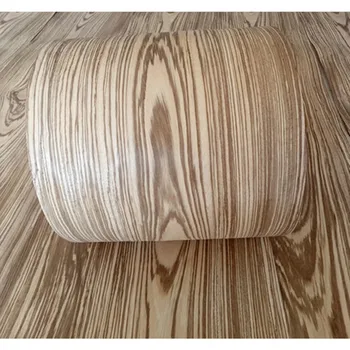 2x Натуральный Мебельный Шпон из натурального дерева Зебры толщиной около 15 см x 2,5 м 0,4 мм C/C Изображение