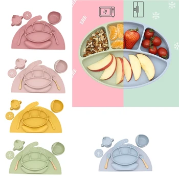 Q81A Практичная Посуда для малышей из 8 предметов, Набор детской посуды, Принадлежности для кормления Изображение
