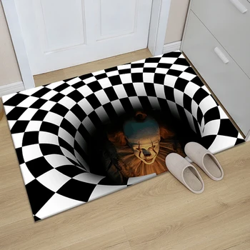 Z4 3D Страшная ловушка для клоуна Визуальный ковер Крышка канализационного люка, ковер для клоуна, Коврик для пола в гостиной, спальне, Декор для дома на Хэллоуин Изображение