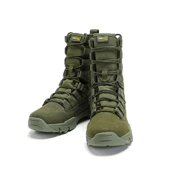 Крутые мужские армейские ботинки, спортивная обувь для пеших прогулок, Мужские кроссовки по щиколотку, уличные ботинки, Мужская Военная непромокаемая рабочая защитная обувь для пустыни Изображение