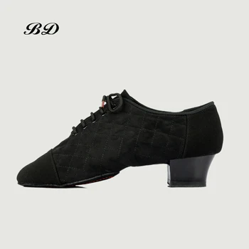 Обувь ДЛЯ ТАНЦЕВ BD 456, мужская обувь для латиноамериканских танцев, современный джаз, профессия, игра, дезодорант от пота внутри, каблук 4,5 см, решетчатая мягкая подошва Изображение