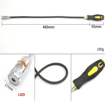 Гибкий телескопический магнитный датчик Для удлинения бытовой железной присоски Длинная ручка присоска для ремонта автомобилей Изображение