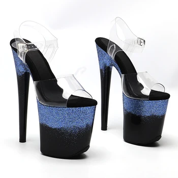 Женская обувь на платформе 8 дюймов/20 см, вечерние туфли на высоком каблуке, босоножки для танцев на шесте, Обувь Изображение
