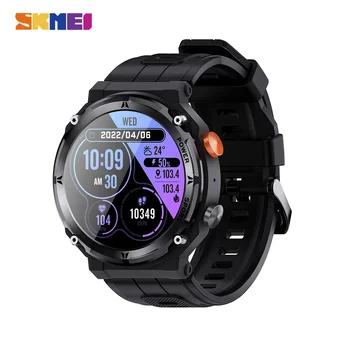SKMEI Новые 410 мАч Умные Часы для Плавания с Bluetooth-Вызовом, Мужские 1,39 дюймов, Монитор сердечного ритма, Шагомер, Спортивные Смарт-часы для Android ios Изображение