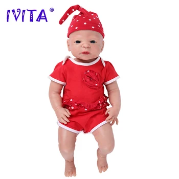 IVITA WG1511 22 дюйма 5,05 кг 100% Силиконовая Кукла-Реборн для Всего Тела, Реалистичная Кукла для Девочек, Неокрашенная Детская Поделка, Пустые Детские Игрушки Изображение