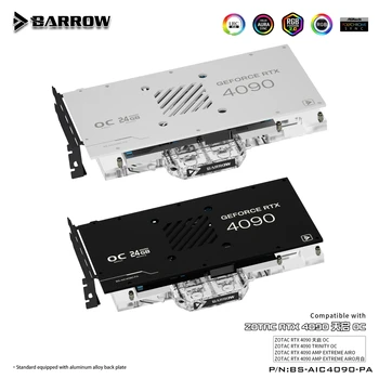 Водяной Блок графического процессора BARROW для Видеокарты ZOTAC RTX 4090 AMP Extreme AIRO/TRINITY OC Радиатор Водяного охлаждения 5V 3PIN AURA SYNC Изображение