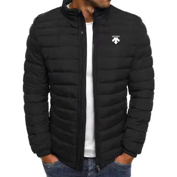 Зимняя куртка, мужская теплая парка с воротником-стойкой, уличная модная повседневная брендовая верхняя Мужская зимняя пуховая куртка Изображение