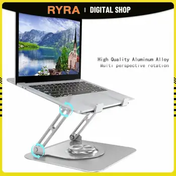 Кронштейн для ноутбука RYRA, держатель для мобильного телефона, планшета, подставка из алюминиевого сплава, многофункциональный настольный подъемный кронштейн, вращение на 360 °, складной Изображение