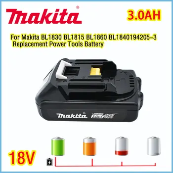 Литий-ионный аккумулятор Makita 18V 3.0Ah подходит для Makita BL1830 BL1815 BL1860 BL1840 194205-3 Изображение