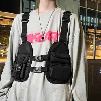 Рабочий Жилет 2023, Новая Мода в стиле хип-хоп-Рок, Функциональный стиль, Тактическая сумка с несколькими карманами, Носимый Рюкзак Изображение
