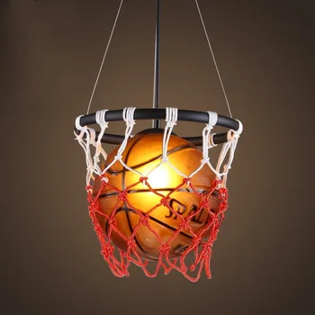 Подвесной светильник Led Art Chandelier Light Room Decor Современный промышленный Баскетбол Футбольный бар Coffee Couture Потолочное украшение E27 Изображение