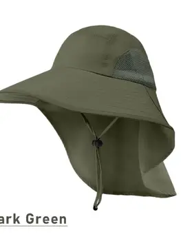 Мужская Женская шляпа для рыбалки на открытом воздухе, шляпа рыбака, легкая туристическая альпинистская широкополая шляпа от солнца, быстросохнущая шляпа для рыбалки Изображение