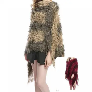 Кабо популярный пальто Леди Batwing рукавом элегантный вязаный плащ пальто для партии женщин свитер накидка Шаль Изображение