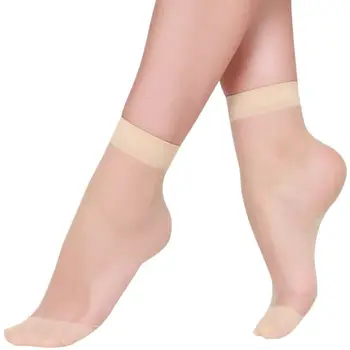 5 пар сексуальных женских носков до щиколотки для горячей девушки, короткие чулки с глубоким вырезом, ультратонкий шелк Изображение