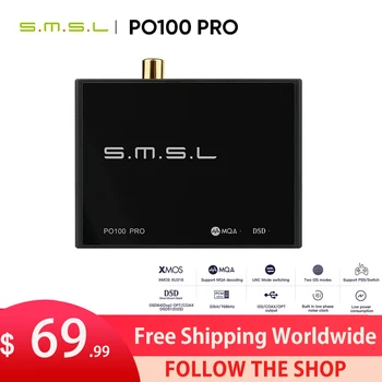 SMSL PO100 PRO USB Цифровой интерфейс MQA Декодирования XOMS XU316 DSD64 Оптический коаксиальный DSD512 I2S выход 32 бит 768 кГц для коммутатора PS5 Изображение