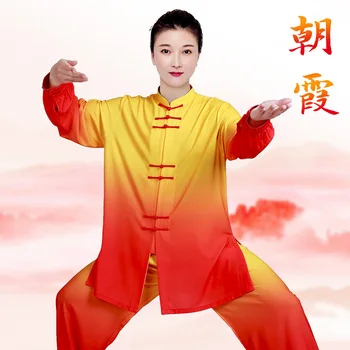 Мужская И Женская Униформа для боевых искусств Тайцзи Ушу, Крутая Свободная толстовка в китайском Стиле + брюки, набор для тренировки, медитация, кунг-фу Изображение