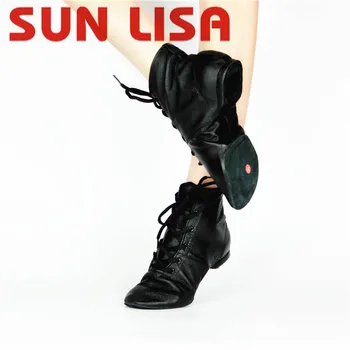 Женские туфли для джазовых танцев SUN LISA Jazziness, современные балетные танцевальные туфли, черный/красный Изображение