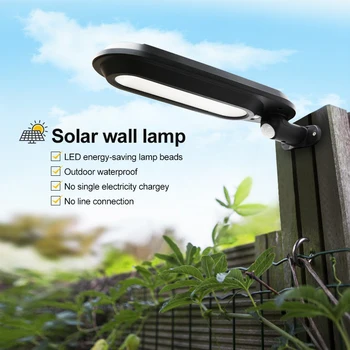 Светодиодный солнечный светильник на открытом воздухе, водонепроницаемый 18 светодиодный садовый солнечный светильник, датчик движения PIR, 4 режима солнечных ламп 600лм Изображение